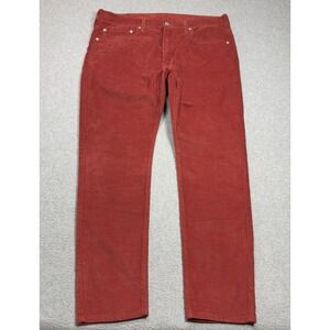 Levis 512 Corduroy Pants Mens 36x30 Crimson Red Slim Fit Taper Brushed Twill